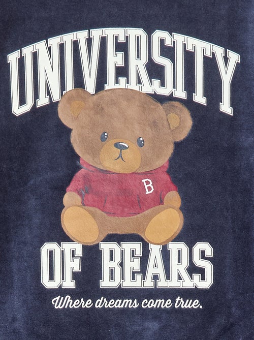 Conjunto de pijama largo polar camiseta + pantalón - 2 piezas - Kiabi