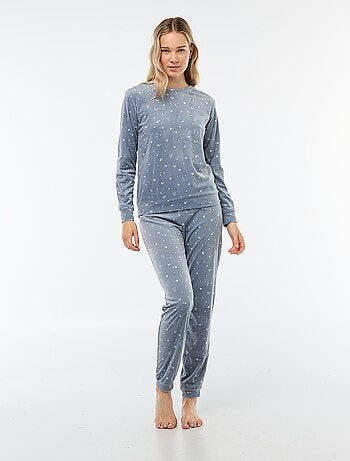 Conjunto de pijama largo polar camiseta + pantalón - 2 piezas