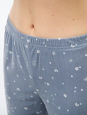 Conjunto de pijama largo polar camiseta + pantalón - 2 piezas