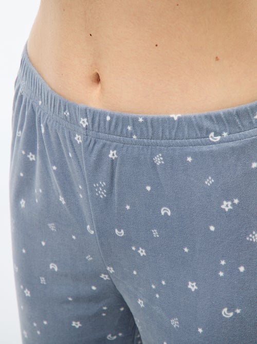 Conjunto de pijama largo polar camiseta + pantalón - 2 piezas - Kiabi