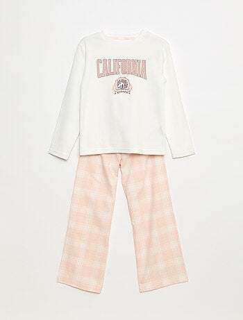 Conjunto de pijama largo polar camiseta + pantalón - 2 piezas