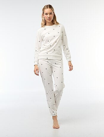 Conjunto de pijama largo polar camiseta + pantalón - 2 piezas