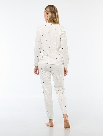 Conjunto de pijama largo polar camiseta + pantalón - 2 piezas
