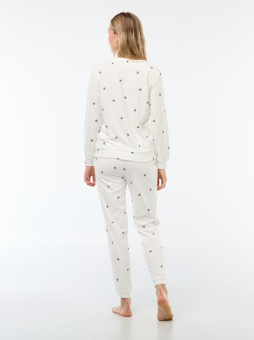 Conjunto de pijama largo polar camiseta + pantalón - 2 piezas - Kiabi