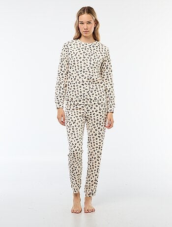 Conjunto de pijama largo polar camiseta + pantalón - 2 piezas