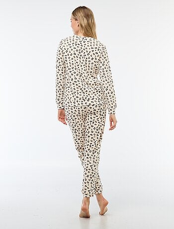 Conjunto de pijama largo polar camiseta + pantalón - 2 piezas