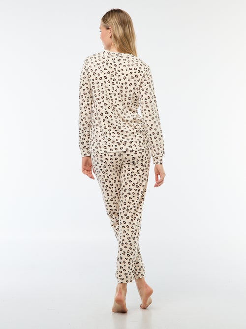 Conjunto de pijama largo polar camiseta + pantalón - 2 piezas - Kiabi