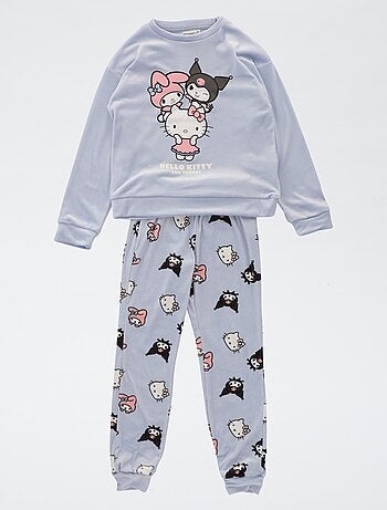 Conjunto de pijama largo polar 'Kuromi' 'Hello Kitty' - 2 piezas