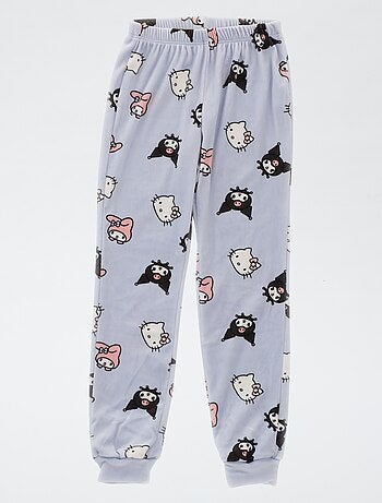 Conjunto de pijama largo polar 'Kuromi' 'Hello Kitty' - 2 piezas