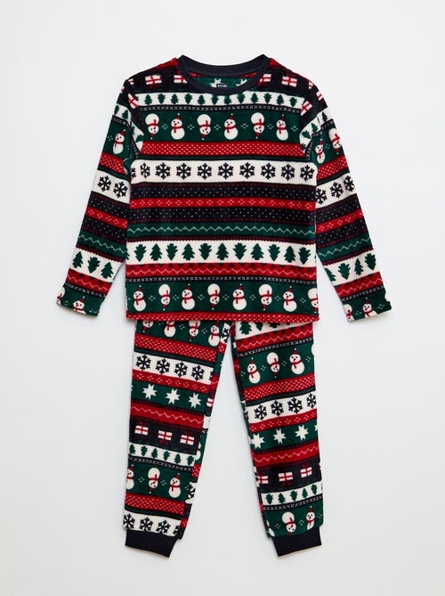 Conjunto de pijama largo polar 'Navidad' - 2 piezas - Kiabi