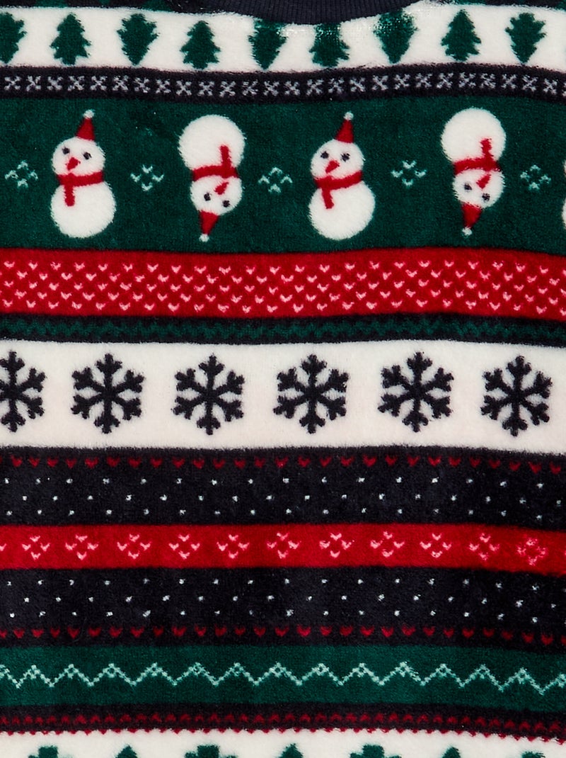 Conjunto de pijama largo polar 'Navidad' - 2 piezas Azul - Kiabi