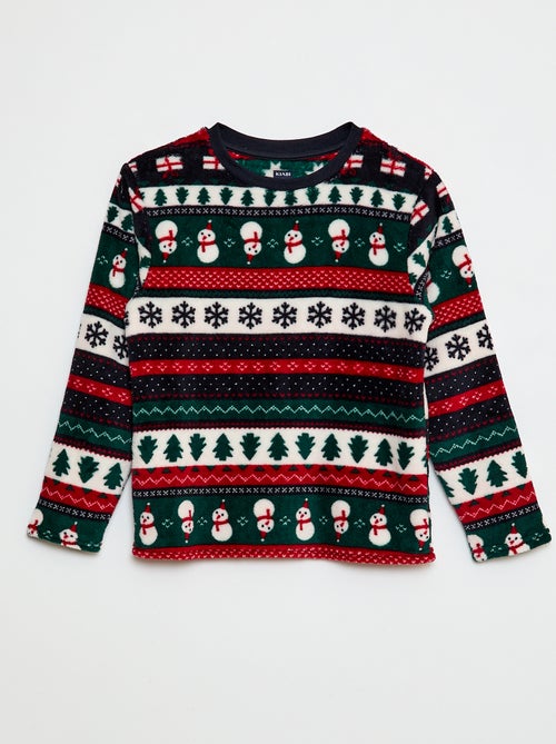 Conjunto de pijama largo polar 'Navidad' - 2 piezas - Kiabi
