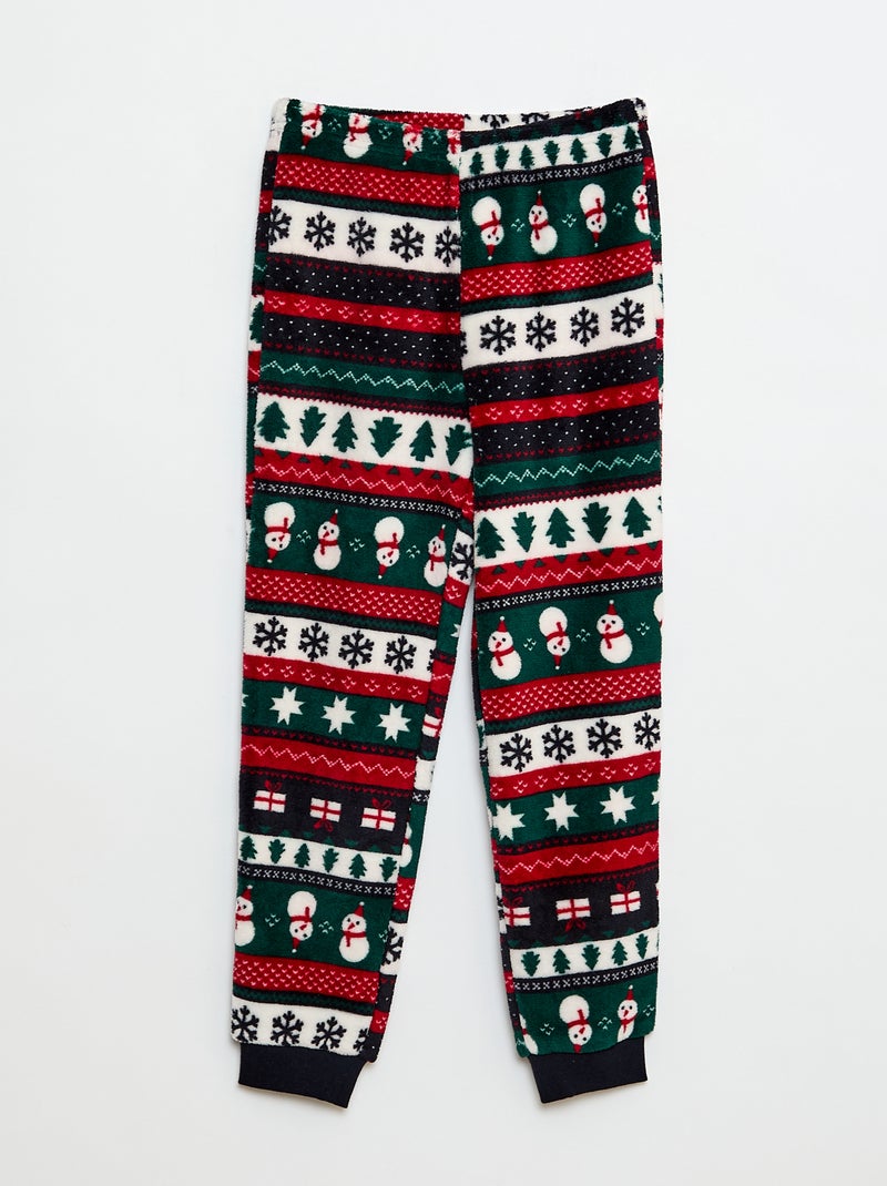 Conjunto de pijama largo polar 'Navidad' - 2 piezas Azul - Kiabi