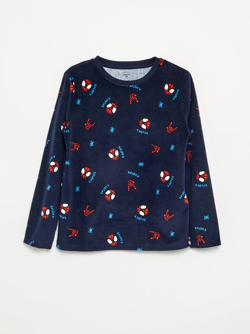 Conjunto de pijama largo 'Spiderman' de forro polar - 2 piezas Azul - Kiabi