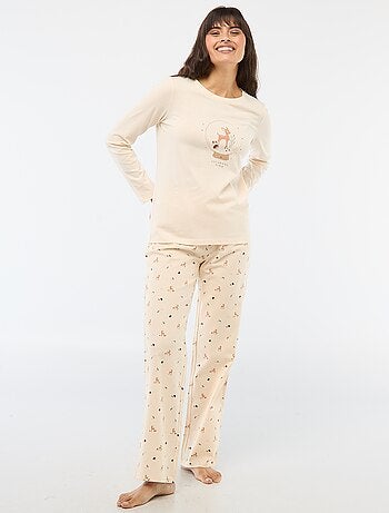 Conjunto de pijama largo + sudadera con cremallera en polar - 3 piezas