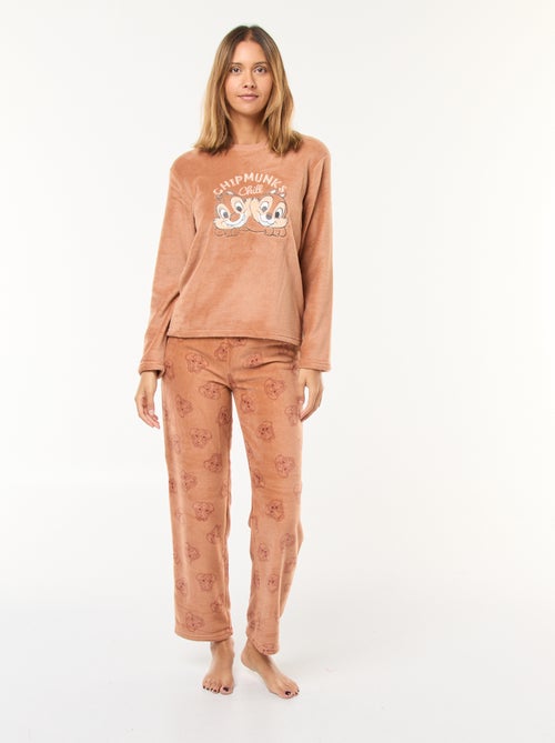 Conjunto de pijama largo 'Tic Tac' 'Disney' en polar - 2 piezas - Kiabi