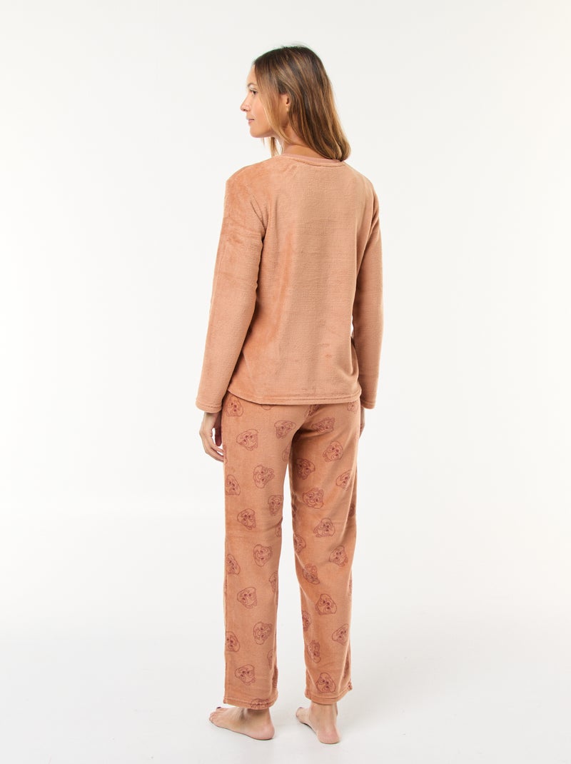 Conjunto de pijama largo 'Tic Tac' 'Disney' en polar - 2 piezas Beige - Kiabi