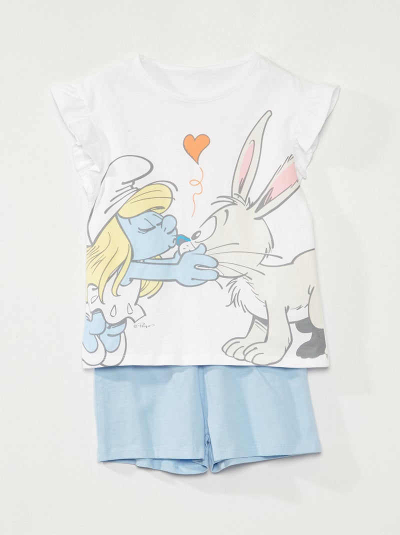 Conjunto de pijama 'Los Pitufos' blanco/azul - Kiabi