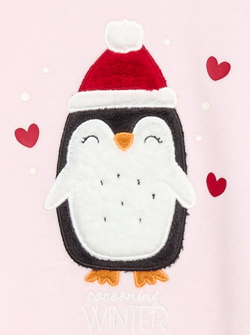 Conjunto de pijama + máscara navideña de terciopelo - Kiabi