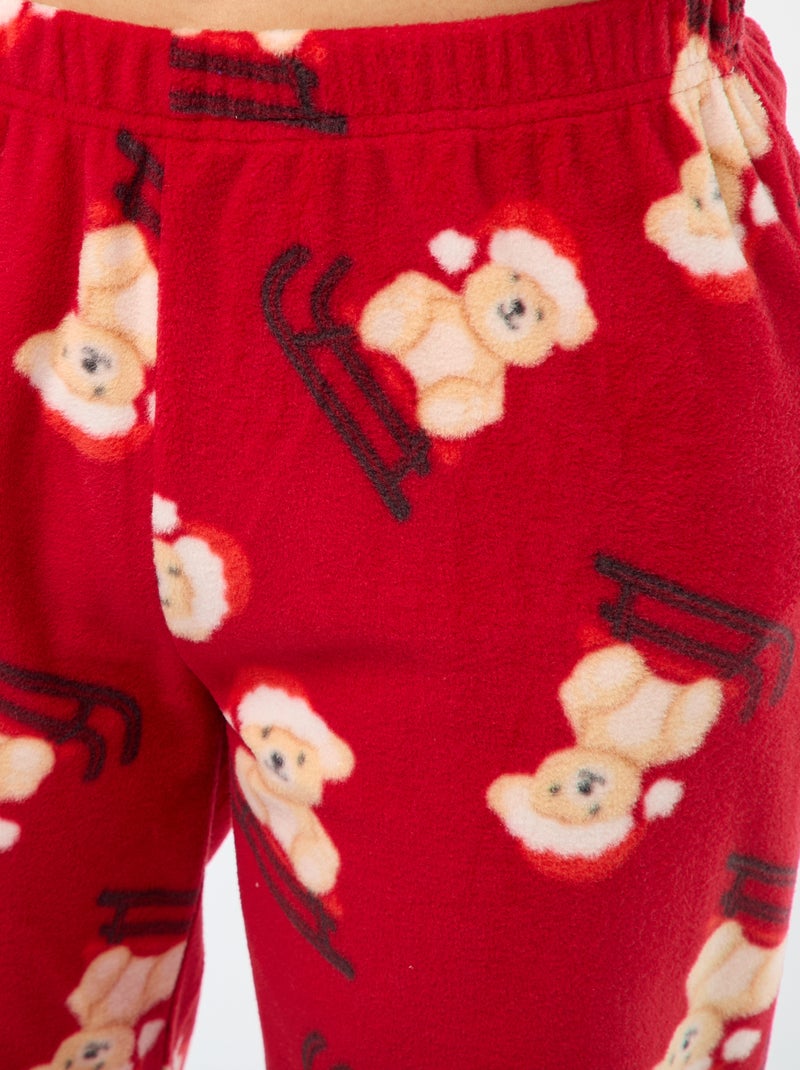 Conjunto de pijama 'Navidad' micropolar Rojo - Kiabi