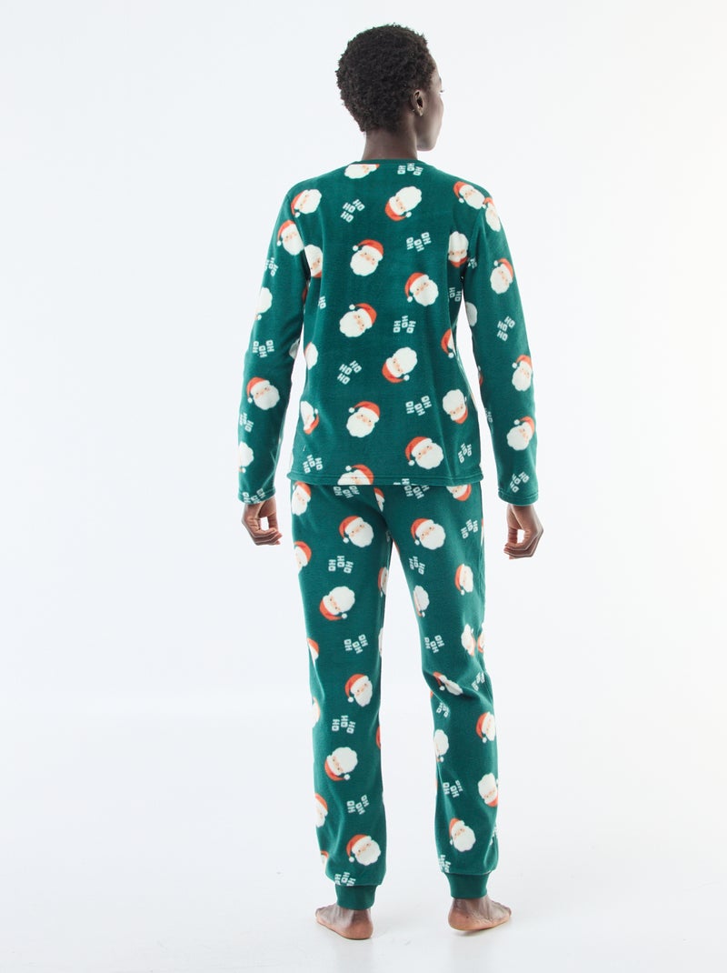 Conjunto de pijama 'Navidad' micropolar Verde - Kiabi