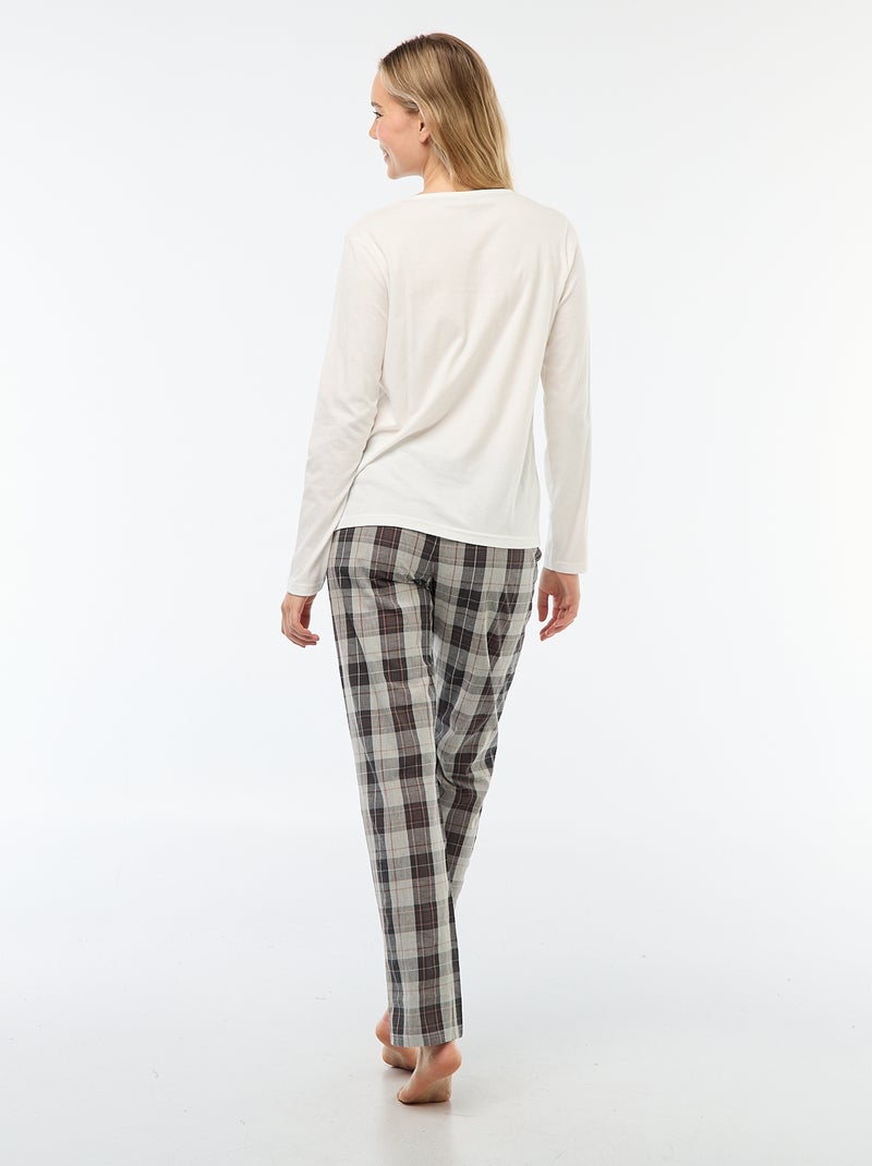 Conjunto de pijama navideño - 2 piezas Blanco - Kiabi