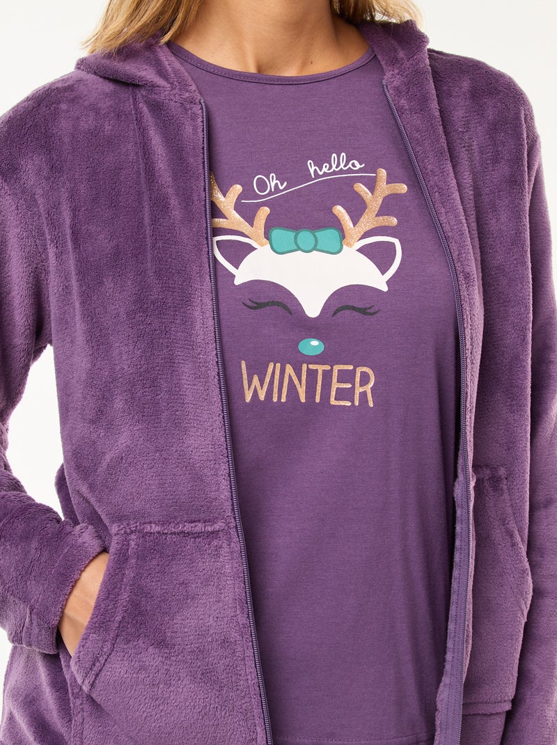 Conjunto de pijama navideño - 3 piezas Purpura - Kiabi