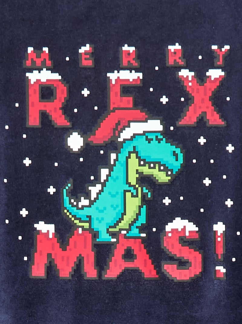 Conjunto de pijama navideño con gorro Azul - Kiabi