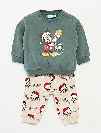 Conjunto de pijama navideño 'Disney' 'Mickey' de algodón