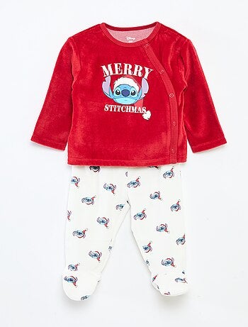 Conjunto de pijama navideño estampado 'Disney' 'Stitch' en algodón