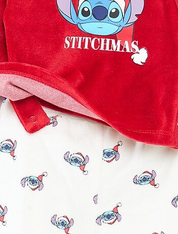 Conjunto de pijama navideño estampado 'Disney' 'Stitch' en algodón