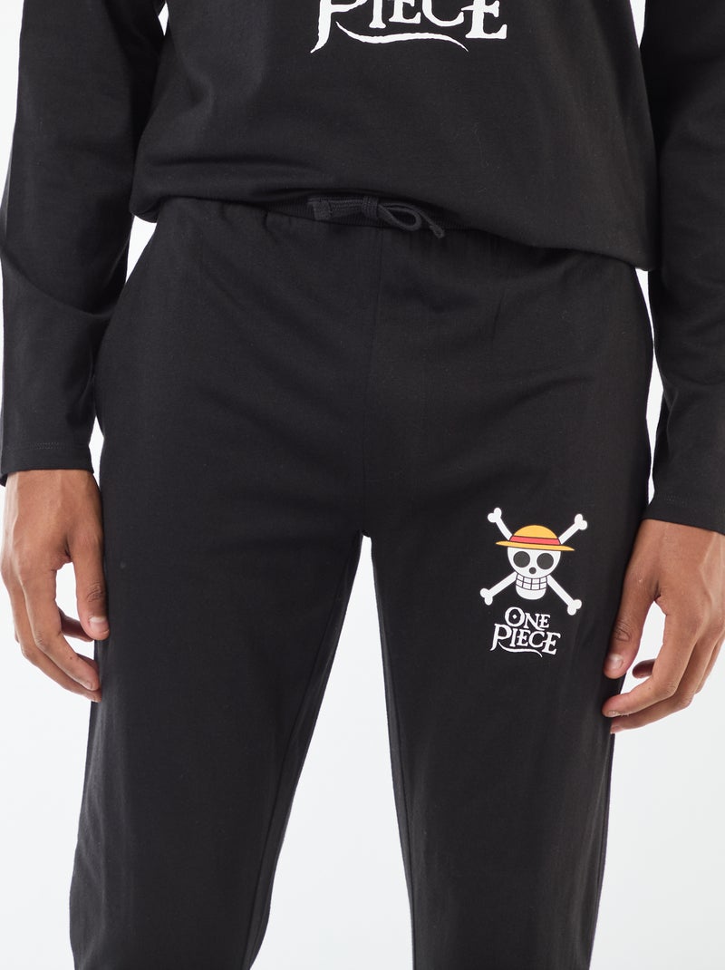 Conjunto de pijama 'One piece' de algodón Negro - Kiabi