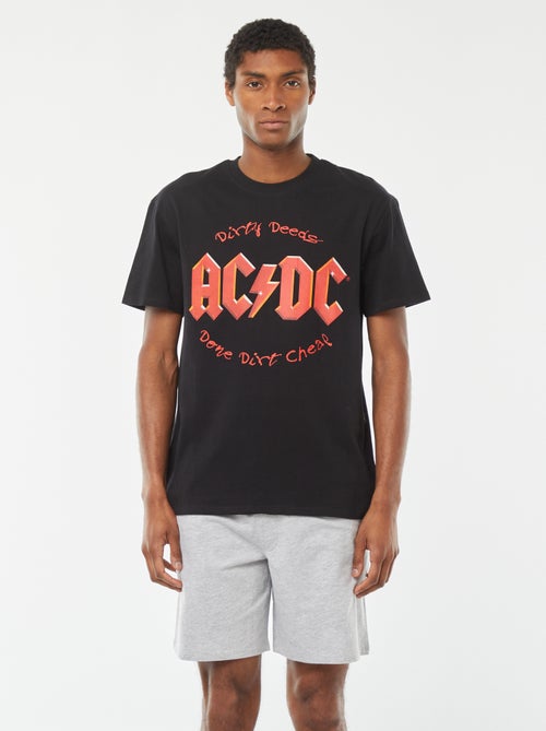 Conjunto de pijama Pantalón corto + camiseta 'AC/DC' - 2 piezas - Kiabi