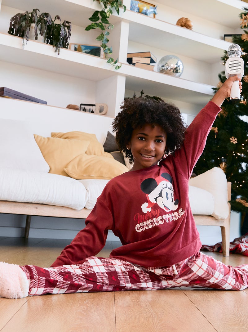 Conjunto de pijama para niña 'Disney' 'Navidad' de terciopelo Rojo - Kiabi
