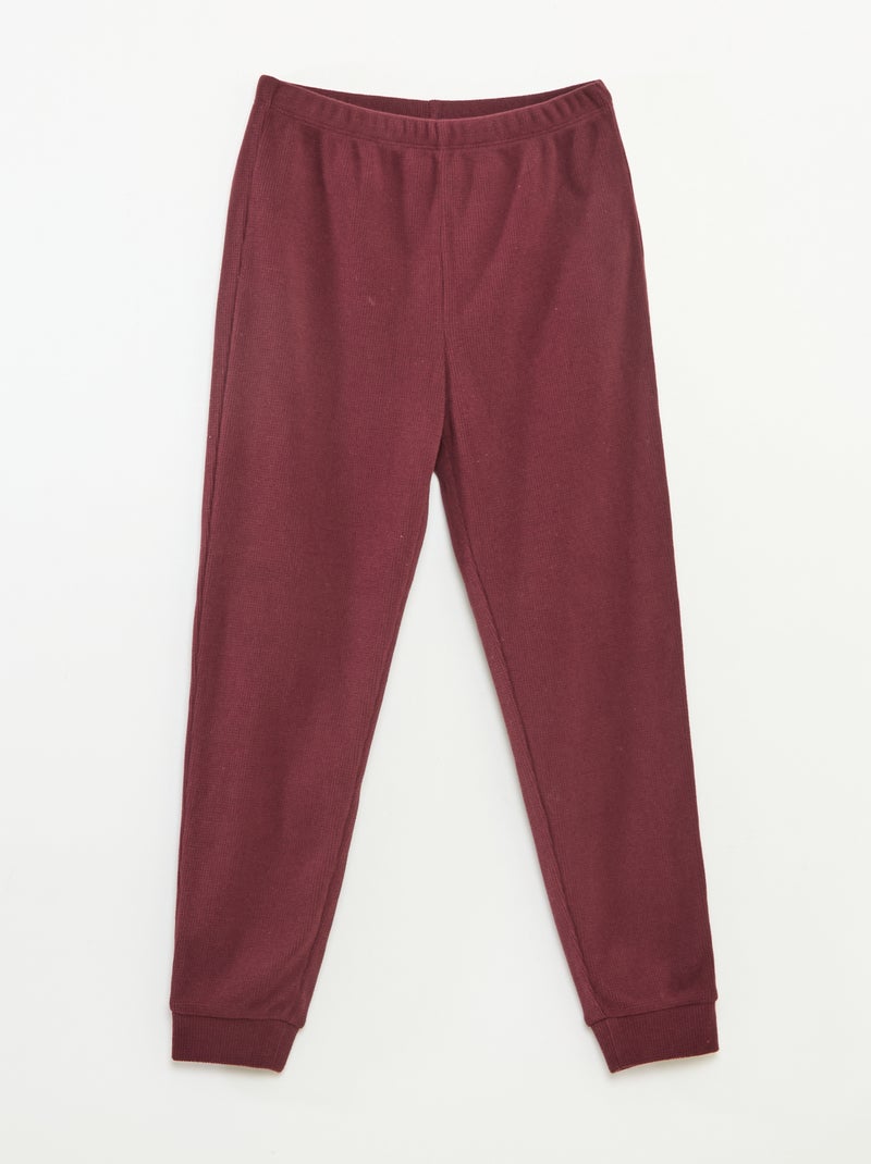 Conjunto de pijama parte de arriba + pantalón de felpa Rojo - Kiabi