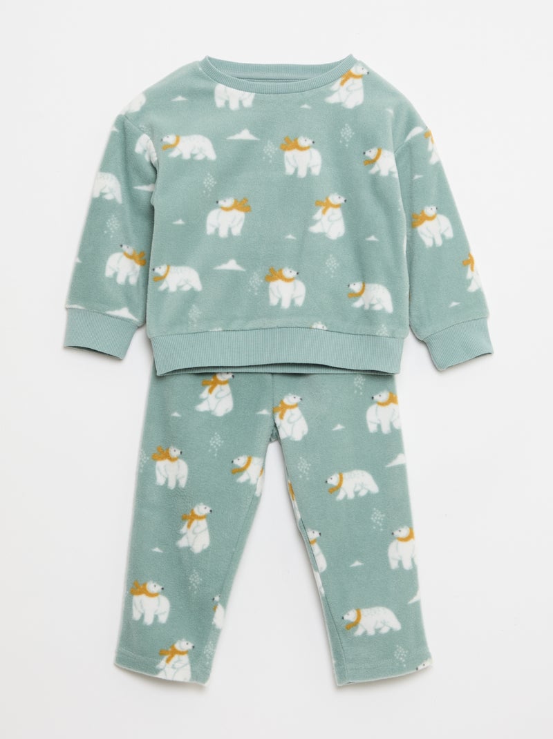 Conjunto de pijama: parte de arriba + pantalón polar Azul - Kiabi