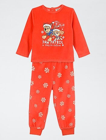 Conjunto de pijama 'Patrulla Canina' de camiseta de manga larga + pantalón de terciopelo - 2 piezas
