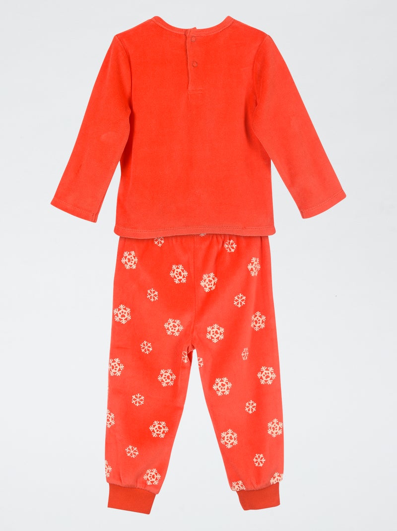 Conjunto de pijama 'Patrulla Canina' de camiseta de manga larga + pantalón de terciopelo - 2 piezas Rojo - Kiabi