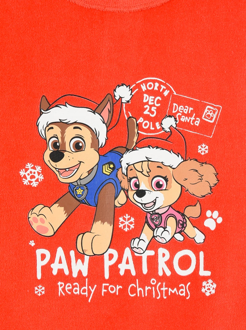 Conjunto de pijama 'Patrulla Canina' de camiseta de manga larga + pantalón de terciopelo - 2 piezas Rojo - Kiabi