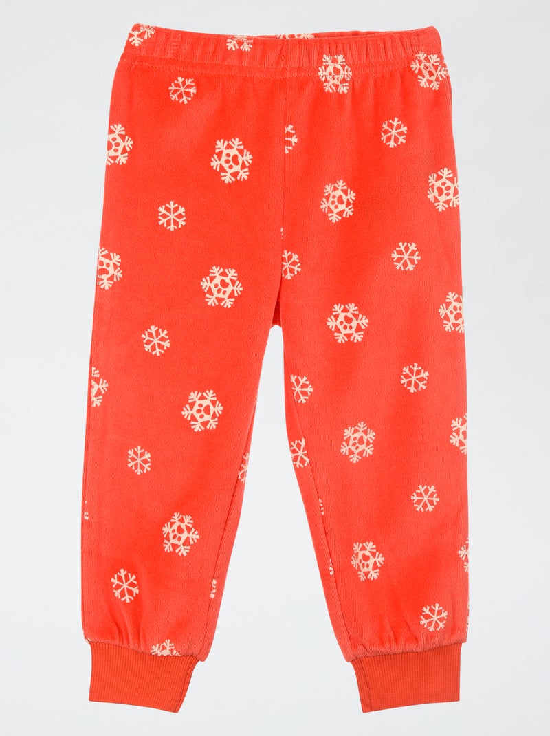 Conjunto de pijama 'Patrulla Canina' de camiseta de manga larga + pantalón de terciopelo - 2 piezas Rojo - Kiabi