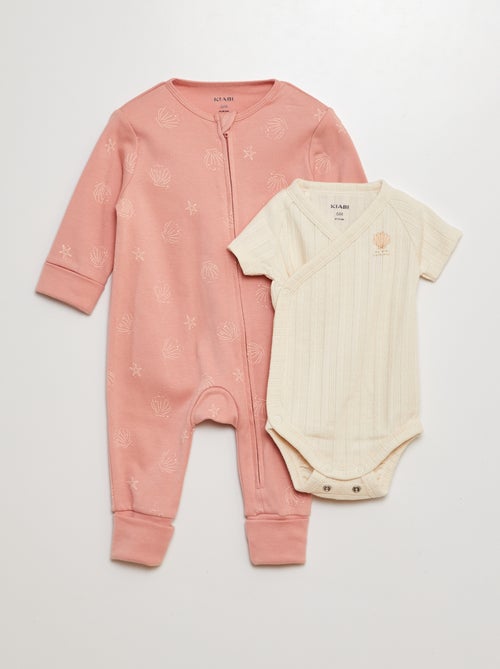 Conjunto de pijama pelele + body - 2 piezas - Kiabi