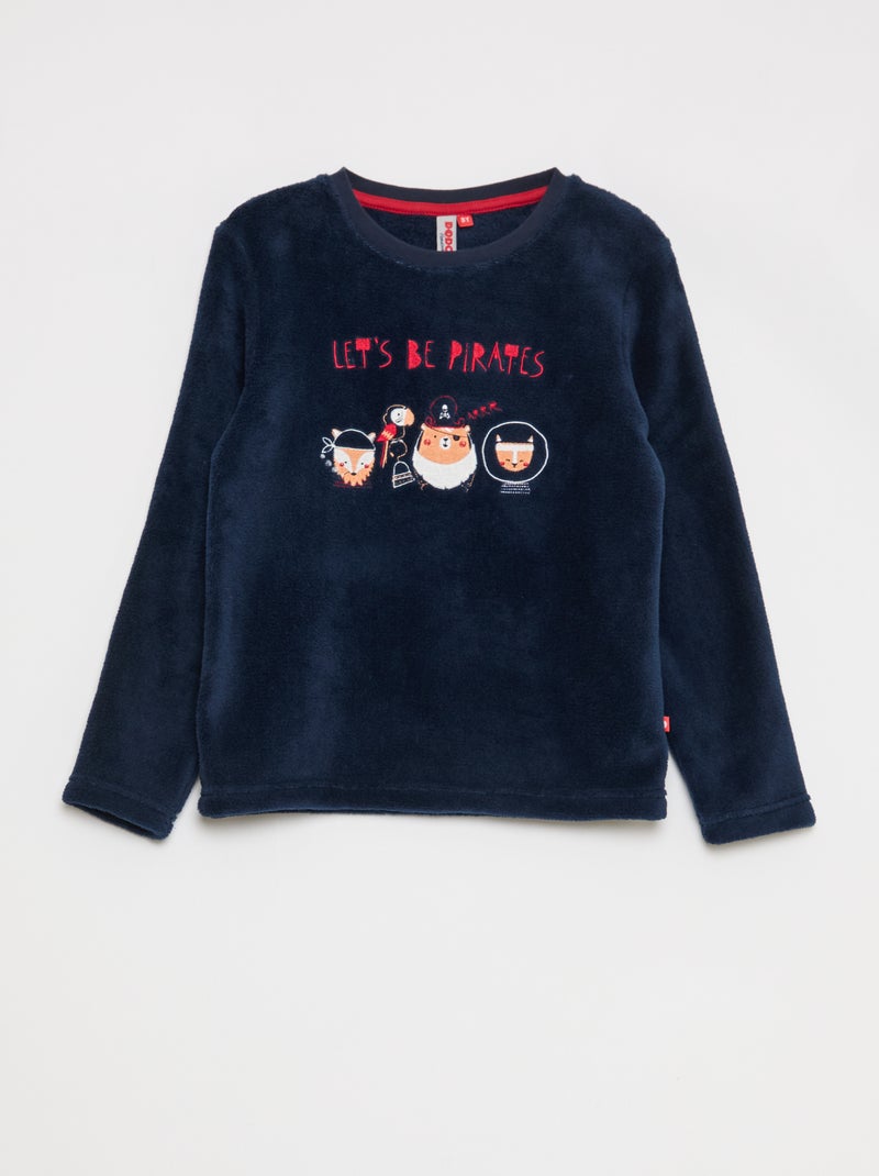 Conjunto de pijama polar - 2 piezas Azul - Kiabi