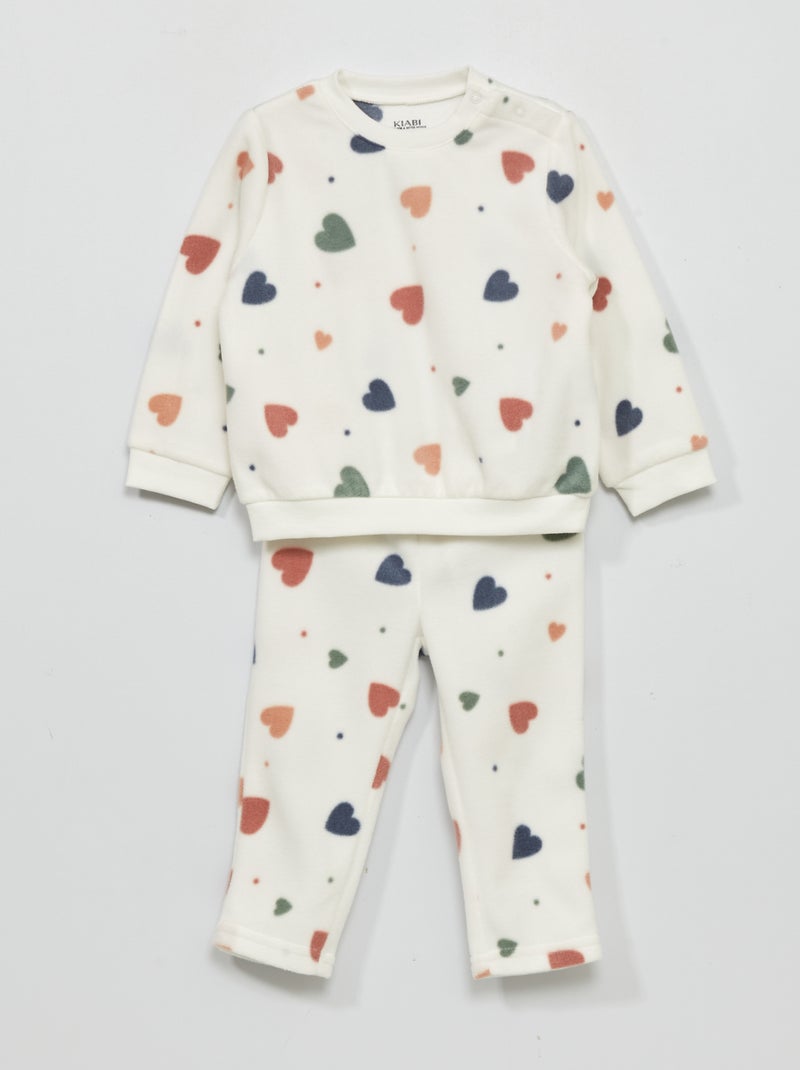 Conjunto de pijama polar  - 2 piezas BLANCO - Kiabi