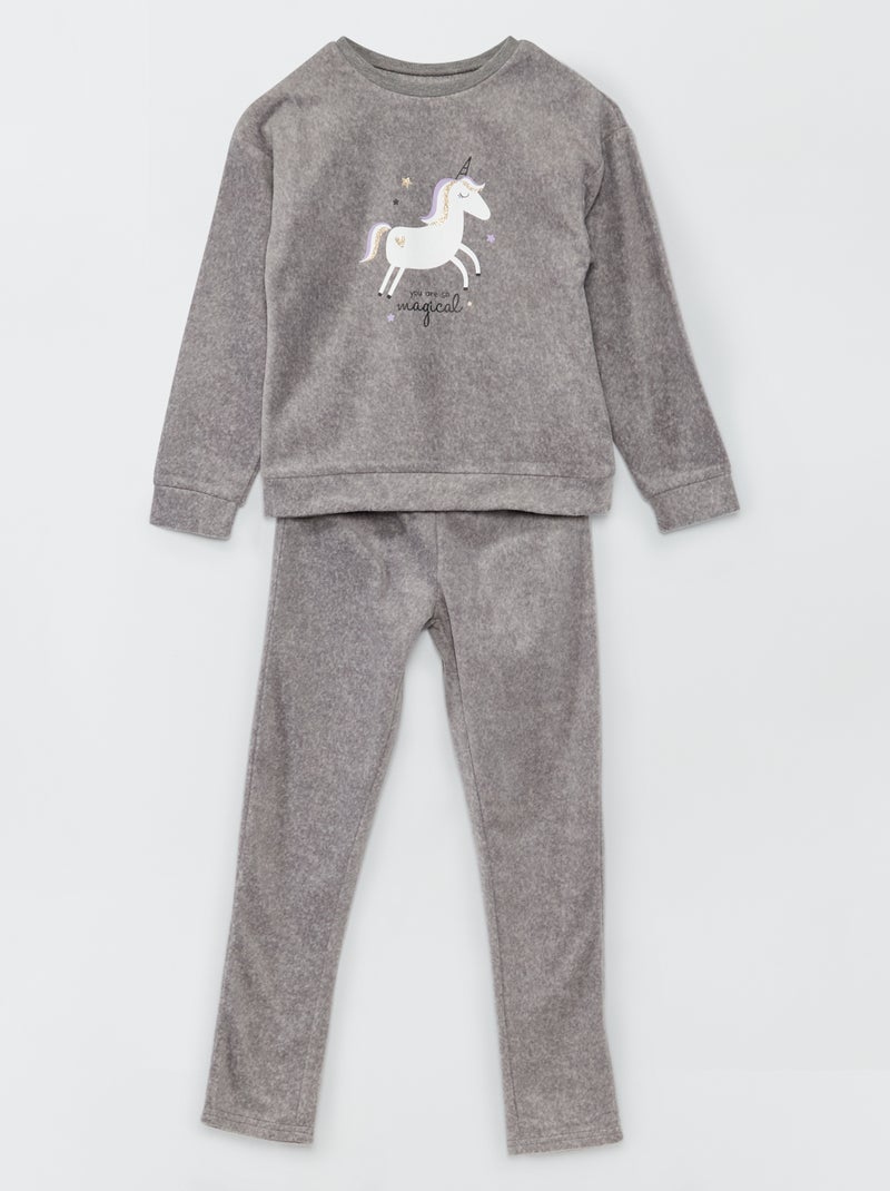Conjunto de pijama polar - 2 piezas GRIS - Kiabi