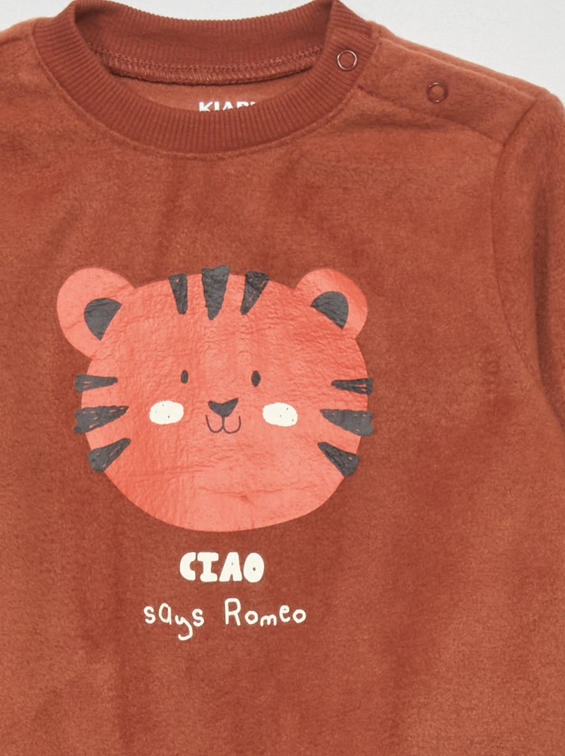 Conjunto de pijama polar  - 2 piezas MARRON - Kiabi