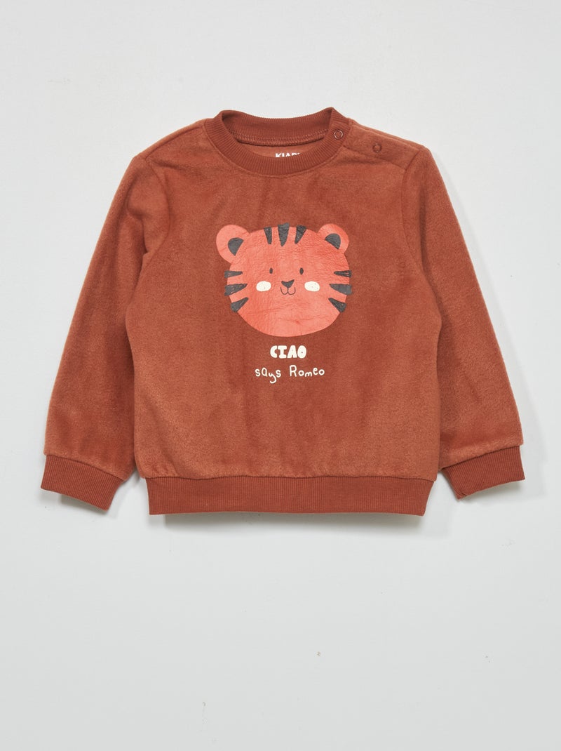 Conjunto de pijama polar  - 2 piezas MARRON - Kiabi