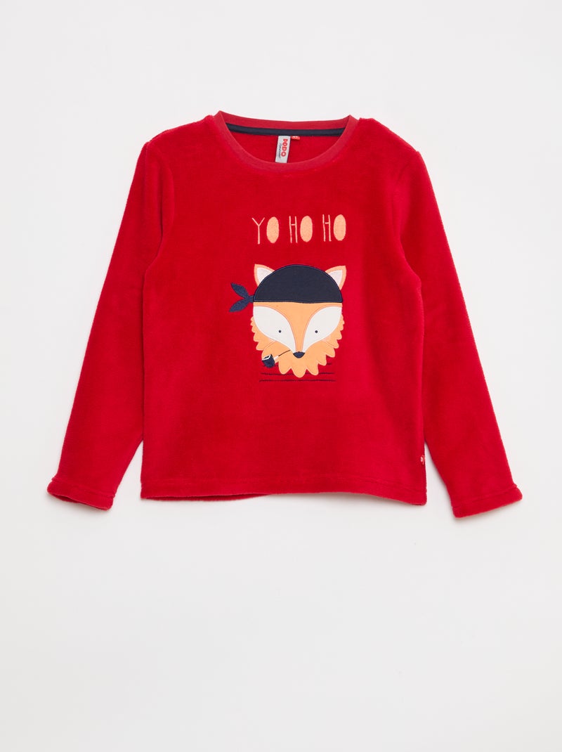 Conjunto de pijama polar - 2 piezas Rojo - Kiabi