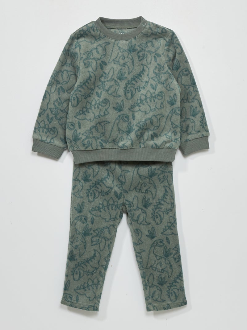 Conjunto de pijama polar  - 2 piezas VERDE - Kiabi