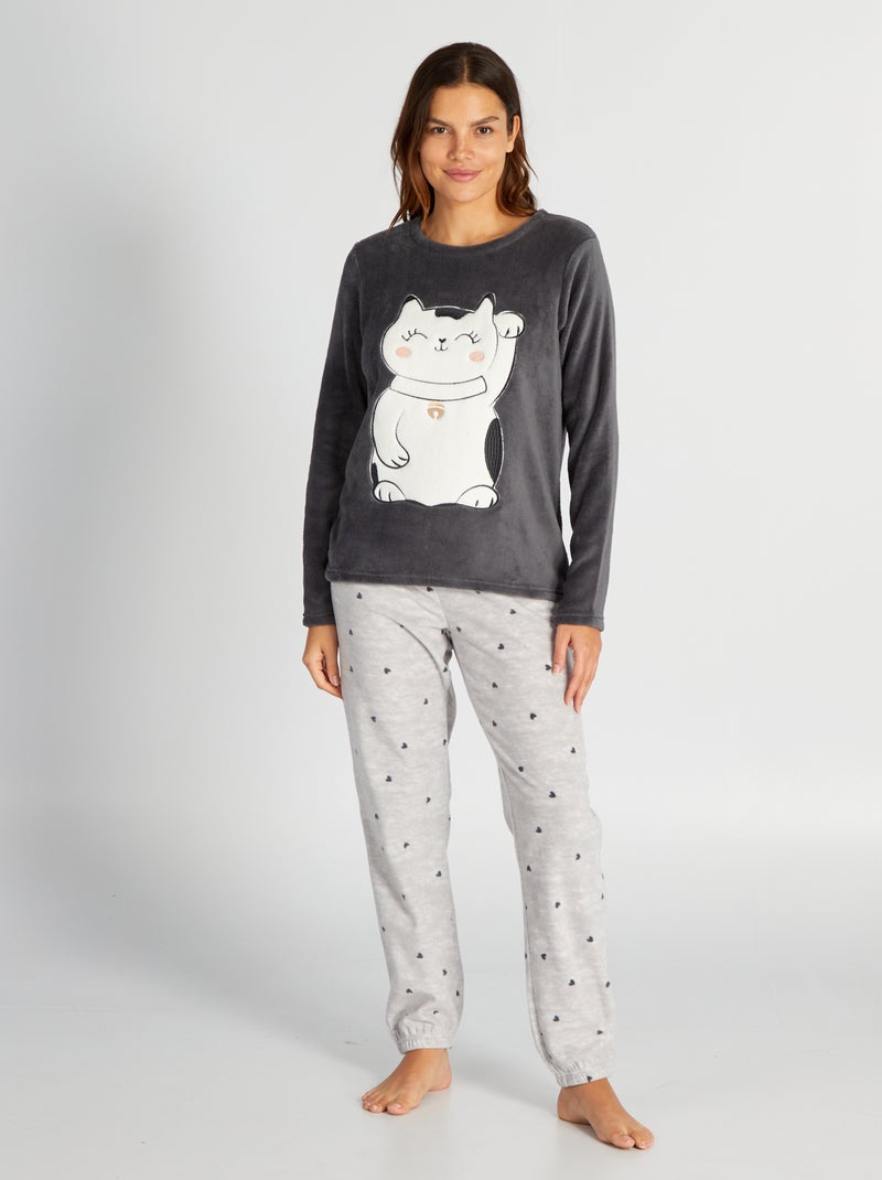 Conjunto de pijama polar - 2 piezas GRIS - Kiabi