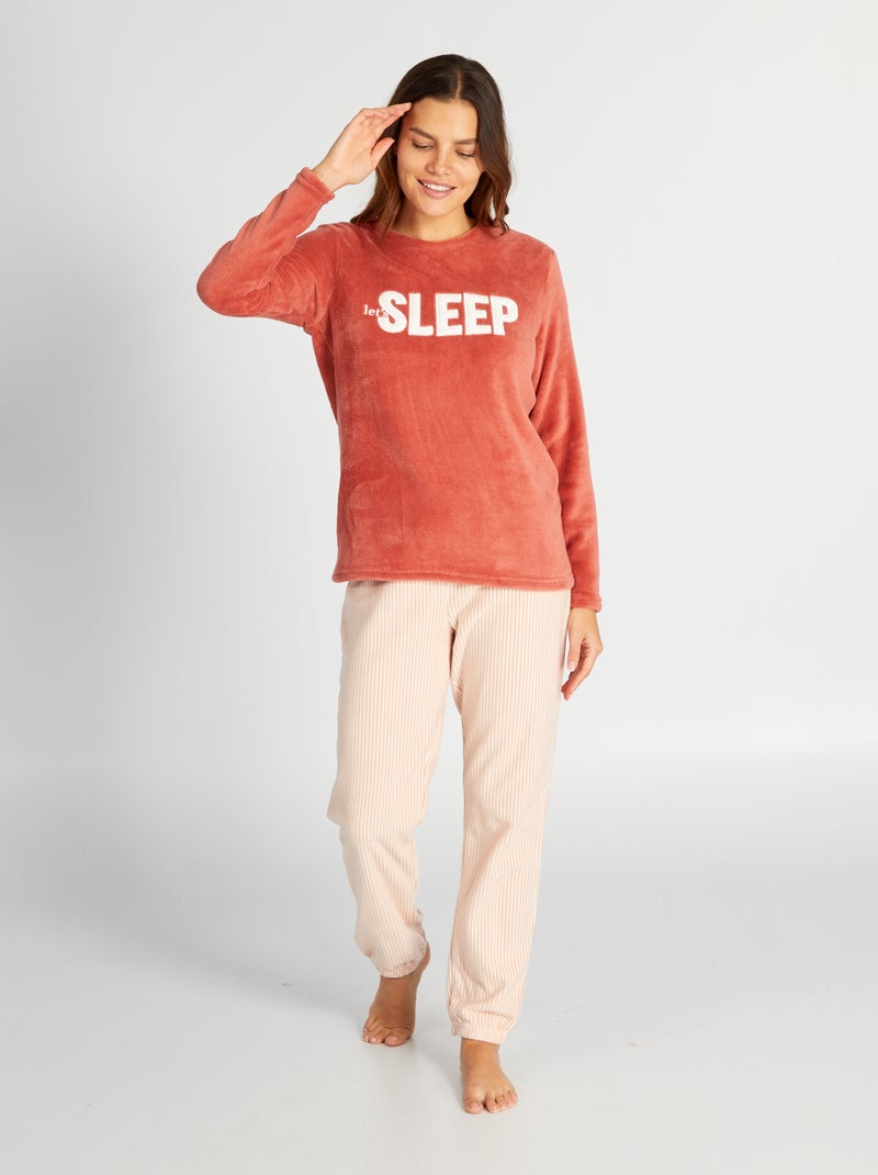 Conjunto de pijama polar - 2 piezas ROSA - Kiabi